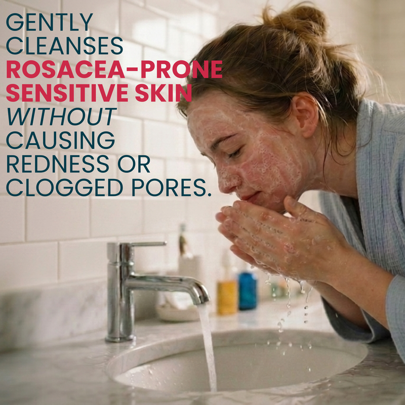 Rosacea Face Wash for Sensitive Skin - Unscented & Non-Comedogenic
